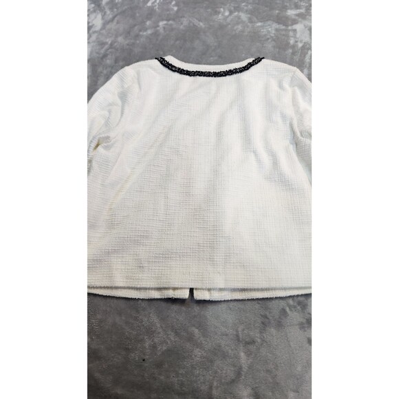 G by Giuliana Women's Large Cream Knit Tweed Cropped Blazer NWOT - Picture 4 of 8